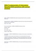 WGU Fundamentals of Information  Security D430 questions with correct  answers
