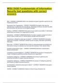 WGU D430 Fundamentals of Information  Security test questions with correct  answers