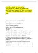 MATH 110 STATISTICS FINAL EXAM 2024&vert;PORTAGE LEARNING&vert;VERIFIED EXAM QUESTIONS AND CORRECT ANSWERS ALL GRADED A&plus;&vert;GUARANTEED SUCCESS&vert;LATEST UPDATE 2024-2025