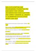 WGU D278 SCRIPTING AND PROGRAMMING FOUNDATION PRE-ASSESSMENT NEW VERSION 2024&vert;BRAND NEW EXAM QUESTIONS AND CORRECT ANSWERS ALL GRADED A&plus;&vert;GUARANTEED SUCCESS&vert;LATEST UPDATE 2024-2025