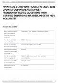 FINANCIAL STATEMENT MODELING &vert;2024-2025 UPDATE &vert; COMPREHENSIVE MOST FREQUENTLY TESTED QUESTIONS WITH VERIFIED SOLUTIONS&vert; GRADED A&plus;&vert; GET IT 100&percnt; ACCURATE&excl;&excl;
