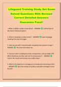  Lifeguard Training Study Set Exam   Solved Questions With Revised  Correct Detailed Answers  Guarantee Pass&excl;&excl; 
