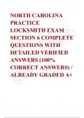 NORTH CAROLINA PRACTICE LOCKSMITH EXAM SECTION 6 COMPLETE  QUESTIONS WITH DETAILED VERIFIED ANSWERS &lpar;100&percnt; CORRECT ANSWERS&rpar; &sol; ALREADY GRADED A&plus;