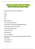 NUR 267 EXAM 2 STUDY GUIDE WITH COMPLETE SOLUTION