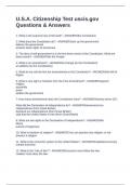 U&period;S&period;A&period; Citizenship Test uscis&period;gov Questions & Answers