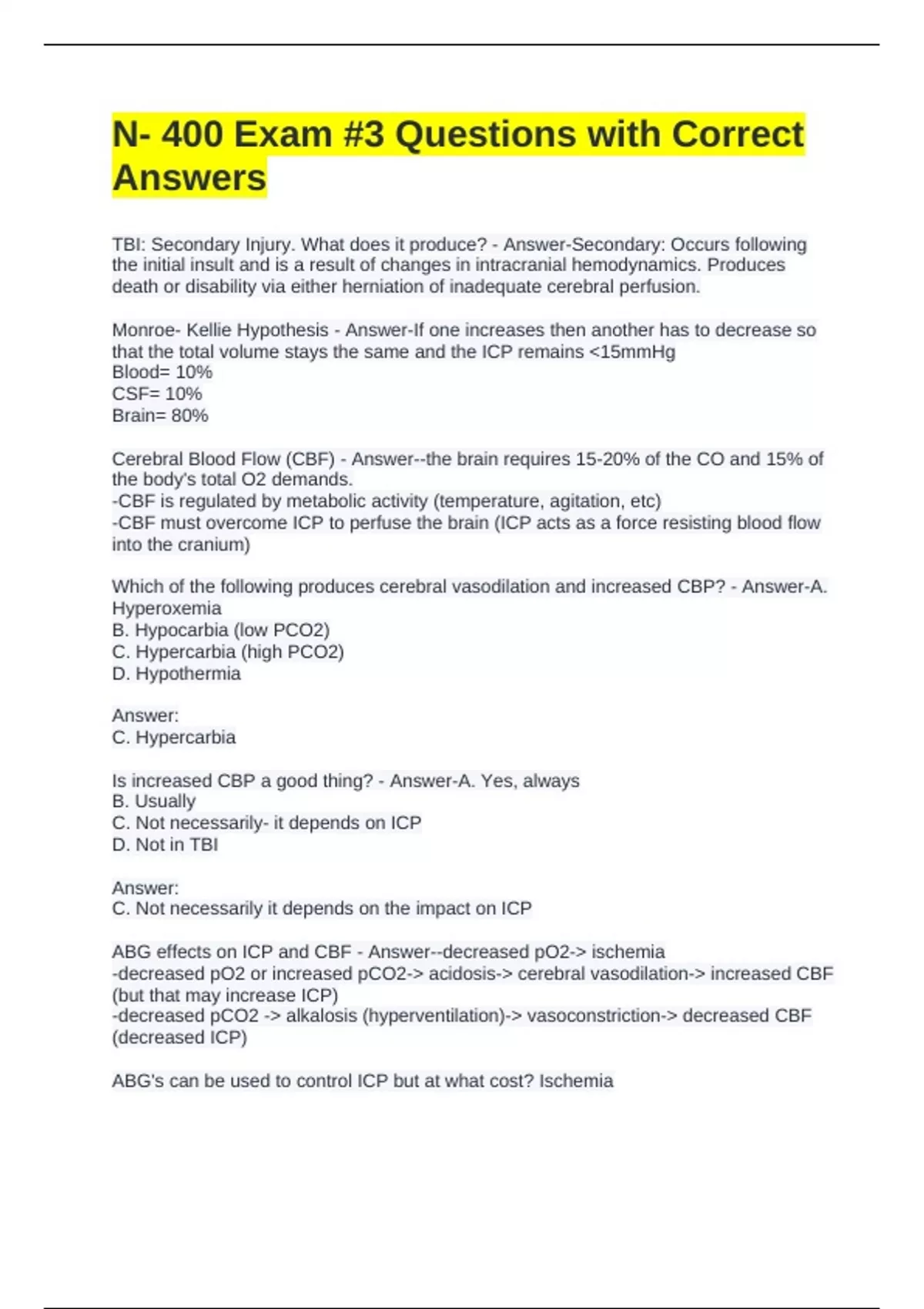 N- 400 Exam #3 Questions with Correct Answers - FAML 400 - Stuvia US