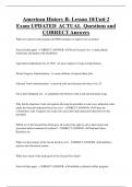 American History B- Lesson 10&sol;Unit 2  Exam UPDATED ACTUAL Questions and  CORRECT Answers