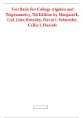Test Bank For College Algebra and Trigonometry&comma; 7th Edition by Margaret L&period; Lial&comma; John Hornsby&comma; David I&period; Schneider&comma; Callie J&period; Daniels  &vert;&vert;Complete A&plus; Guide