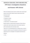 CFEI Exam- Investigations Questions and Answers 100&percnt; Solved