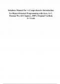 Solutions Manual For A Comprehensive Introduction to Object-Oriented Programming with Java&comma; 1e C&period; Thomas Wu All Chapters&comma; 100&percnt; Original Veri&filig;ed&comma; A&plus; Grade