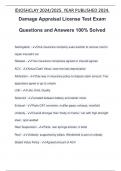 Damage Appraisal License Test Exam Questions and Answers 100&percnt; Solved