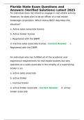 Florida State Exam Questions  