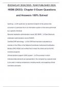 HISM &lpar;D033&rpar;&colon; Chapter 9 Exam Questions and Answers 100&percnt; Solved