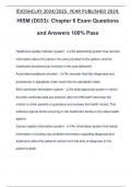 HISM &lpar;D033&rpar;&colon; Chapter 6 Exam Questions and Answers 100&percnt; Pass