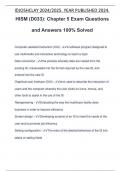HISM &lpar;D033&rpar;&colon; Chapter 5 Exam Questions and Answers 100&percnt; Solved