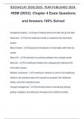 HISM &lpar;D033&rpar;&colon; Chapter 4 Exam Questions and Answers 100&percnt; Solved