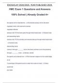 HMC Exam 1 Questions and Answers 100&percnt; Solved &vert; Already Graded A&plus;