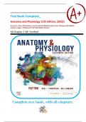 Test Bank Complete&lowbar; Anatomy and Physiology 11th Edition&comma; &lpar;2022&rpar; By Kevin T&period; Patton&comma; Frank B&period; Bell&comma; Terry Thompson & Peggie L&period; Williamson &lpar;9780323775717&rpar; All Chapter 1-48&vert; Verified