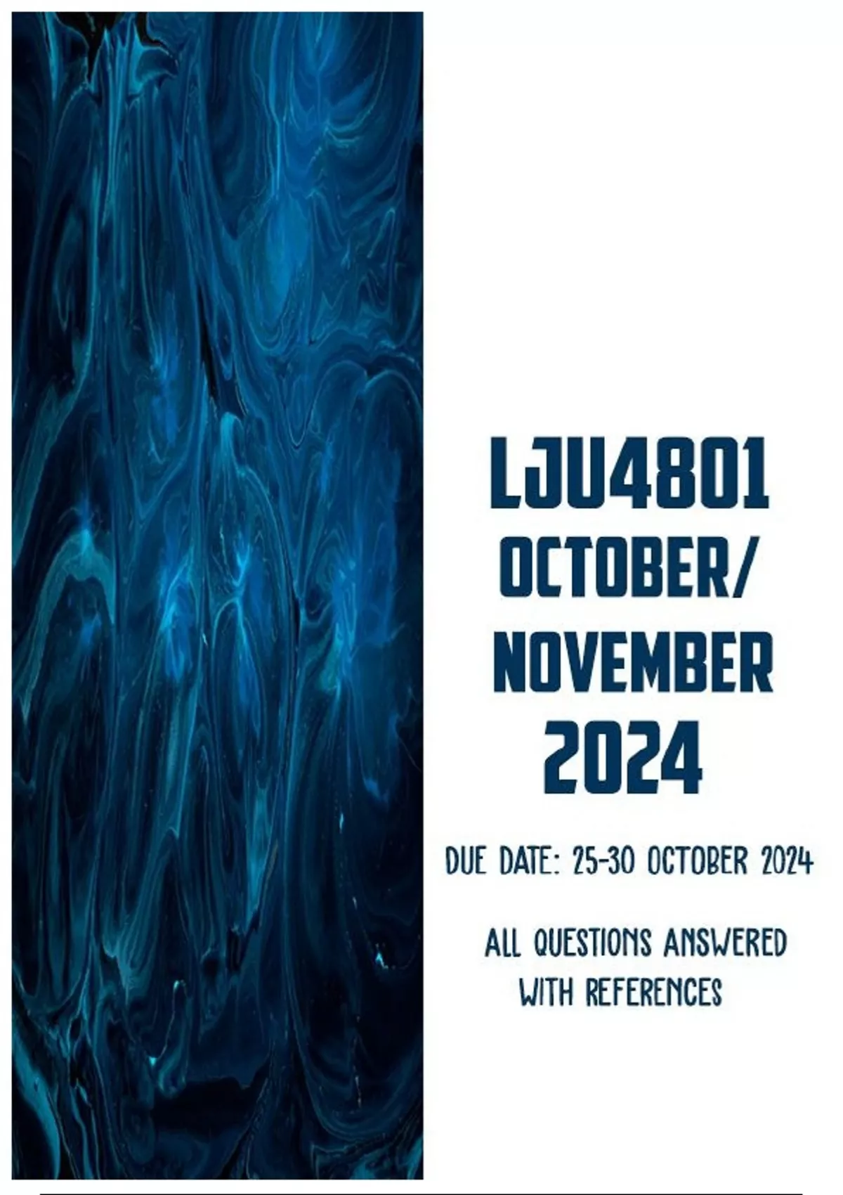 Lju4801 October November 2024 Due 30 October 2024 Legal Philosophy
