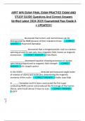 ARRT MRI EXAM FINAL EXAM PRACTICE EXAM AND  STUDY GUIDE Questions And Correct Answers  Verified Latest 2024-2025 Guaranteed Pass Grade A  &plus; UPDATED&excl;&excl; 