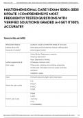 MULTIDIMENSIONAL CARE 1 EXAM 1&vert; UPDATE &vert; COMPREHENSIVE MOST FREQUENTLY TESTED QUESTIONS WITH VERIFIED SOLUTIONS&vert; GRADED A&plus;&vert; GET IT 100&percnt; ACCURATE&excl;&excl;