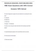 HMC Exam Questions with 100&percnt; Correct Answers 100&percnt; Solved