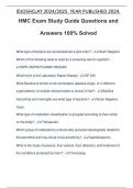 HMC EXAM PACKAGE DEAL QUESTIONS AND VERIFIED ANSWERS &vert; 100&percnt; GUARANTEED PASS &vert; LATEST UPDATE