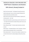 ICDVP Exam 2 Questions and Answers 100&percnt; Solved &vert; Already Graded A&plus;
