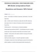 MN Dental Jurisprudence Exam Questions and Answers 100&percnt; Solved