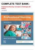 COMPLETE TEST BANK&colon;  Professional Nursing&colon; Concepts & Challenges 9th Edition by Beth Black PhD
