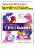 COMPLETE TEST BANK&colon; Maternity and Women's Health Care12th  Editionby Deitra Leonard Lowdermilk &lpar;Author