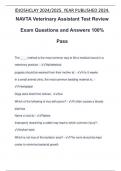 NAVTA Veterinary Assistant Test Review Exam Questions and Answers 100&percnt; Pass