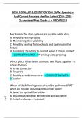 BICSI INSTALLER 1 CERTIFICATION EXAM Questions  And Correct Answers Verified Latest 2024-2025  Guaranteed Pass Grade A &plus; UPDATED&excl;&excl;