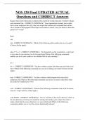 NOS 120 Final UPDATED ACTUAL  Questions and CORRECT Answers