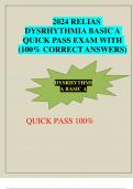 2024 RELIAS DYSRHYTHMIA BASIC A QUICK PASS EXAM WITH (100% CORRECT ANSWERS)