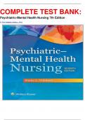 COMPLETE TEST BANK&colon; Psychiatric-Mental Health Nursing 7th Edition by R&period;N&period; Videbeck&comma; Sheila L&period;&comma; Ph&period;D