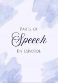 Parts of speech en espa&ntilde;ol