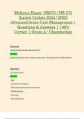 Midterm Exam&colon; NR572 &sol; NR 572 &lpar;Latest Update 2024 &sol; 2025&rpar; Advanced Acute Care Management &vert; Questions & Answers &vert; 100&percnt; Correct &vert; Grade A - Chamberlain