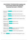 NHA&colon;PHARMACY TECHNICIAN EXAM Questions And  Correct Answers Verified Latest 2024-2025  Guaranteed Pass Grade A &plus; UPDATED&excl;&excl;