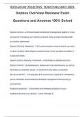 Sophos Overview Reviewer Exam Questions and Answers 100&percnt; Solved