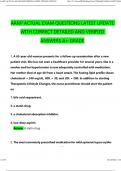 AANP ACTUAL EXAM QUESTIONS LATEST UPDATE 2024 WITH CORRECT DETAILED AND VERIFIED ANSWERS A&plus; GRADE