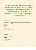 Midterm Exam&colon; NR571 &sol; NR 571 &lpar;Latest Update 2024 &sol; 2025&rpar; Complex Diagnosis and Management in Acute Care Practicum &vert; Questions & Answers &vert; 100&percnt; Correct &vert; Grade A - Chamberlain