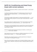 NATE Air Conditioning and Heat Pump Exam with correct answers