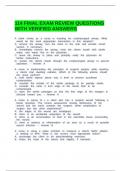 114 FINAL EXAM REVIEW QUESTIONS WITH VERIFIED ANSWERS&period;