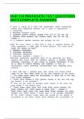 NUR 114 PERFUSION TEST QUESTIONS WITH COMPLETE ANSWERS