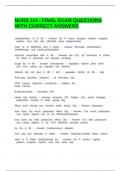 NURS 114 - FINAL EXAM QUESTIONS WITH CORRECT ANSWERS&period;