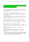NUR 114 FINAL EXAM QUESTIONS WITH ACTUAL SOLUTIONS&period;