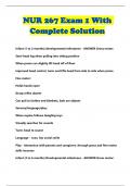 NUR 267 Exam 1 With Complete Solution