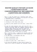 MASTER QUIZLET FOR NUR 114 EXAM 2 QUESTIONS &lpar;COLON CANCER&comma;ELIMINATION &comma;INFLAMMATION&rpar; QUESTIONS AND ANSWERS&period;