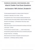 Infant & Toddler Final Exam Questions and Answers 100&percnt; Solved &vert; Graded A&plus;